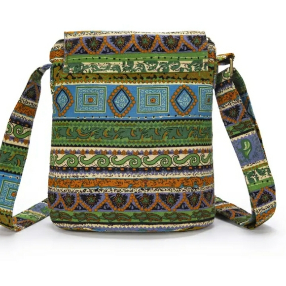 Ethnic-style Canvas Crossbody/Bucket  Bag, NWT - Picture 2 of 5